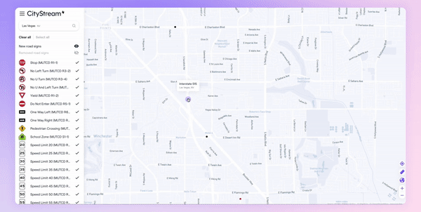 CityStream Work Zone UI Screenshot
